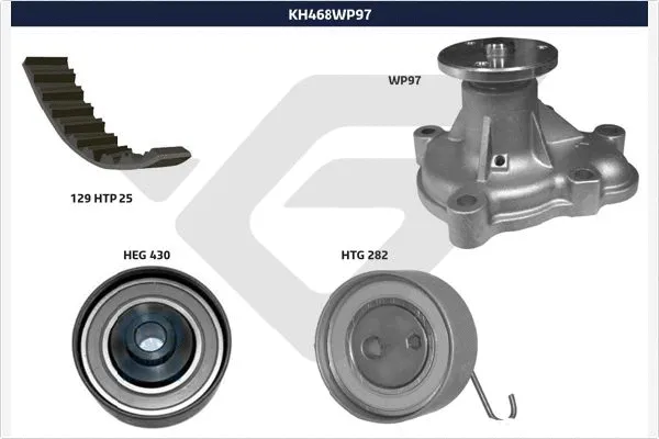Pompe à eau + kit de courroie crantée HUTCHINSON KH 468WP97