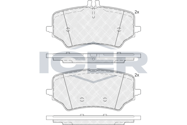Kit de plaquettes de frein, frein à disque ICER LM1523
