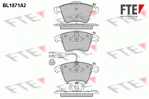 Kit de plaquettes de frein, frein à disque FTE 9010451
