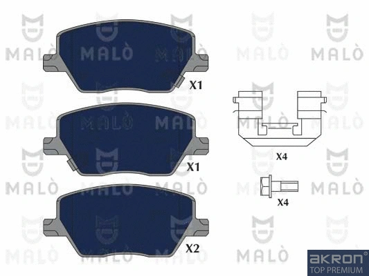 Kit de plaquettes de frein, frein à disque AKRON-MALÒ 1051210