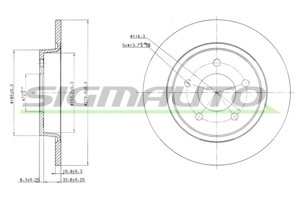 Disque de frein SIGMAUTO DBB546S