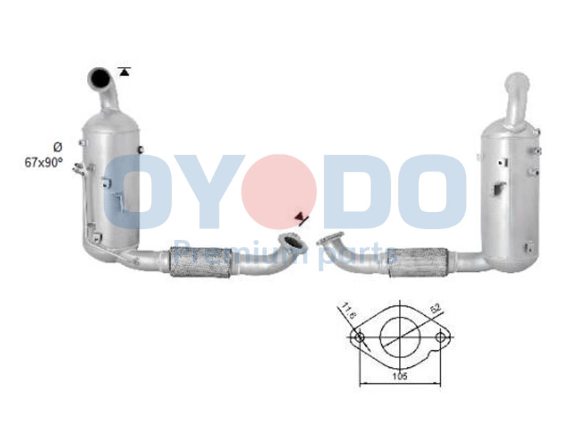 Filtre à particules / à suie, échappement Oyodo 20N0140-OYO
