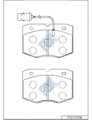 Kit de plaquettes de frein, frein à disque FBK FD21025M