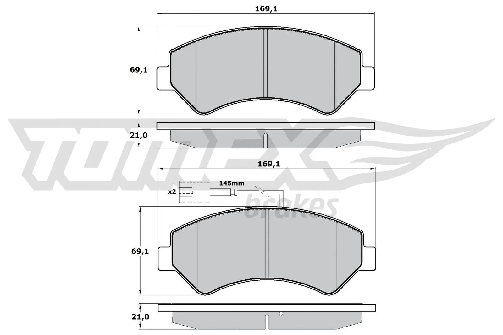 Kit de plaquettes de frein, frein à disque TOMEX Brakes TX 17-19