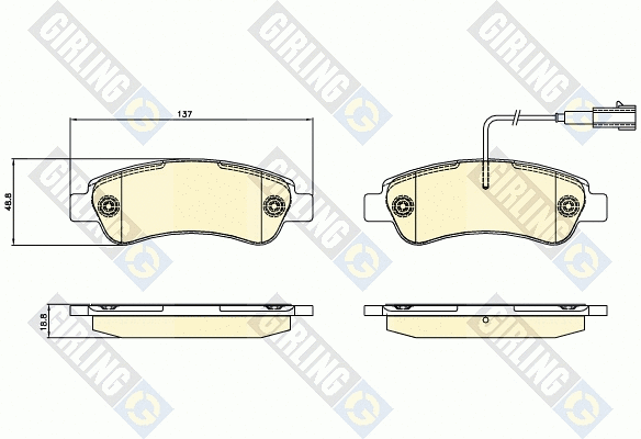 Kit de plaquettes de frein, frein à disque GIRLING 6120684