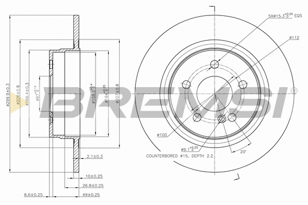 Disque de frein BREMSI CD7691S