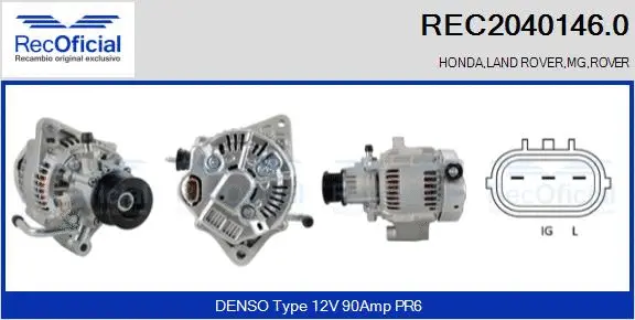 Alternateur RECOFICIAL REC2040146.0