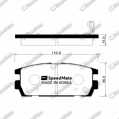 Kit de plaquettes de frein, frein à disque SpeedMate SM-BPH018