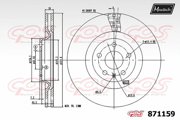 Disque de frein MAXTECH 871159
