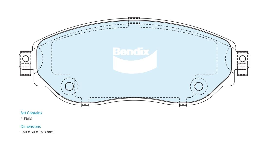 Kit de plaquettes de frein, frein à disque Bendix DB2619 HD