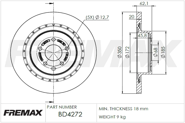Disque de frein FREMAX BD-4272
