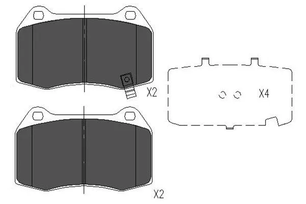 Kit de plaquettes de frein, frein à disque KAVO PARTS KBP-6561