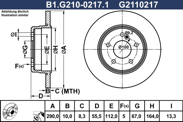 Disque de frein GALFER B1.G210-0217.1