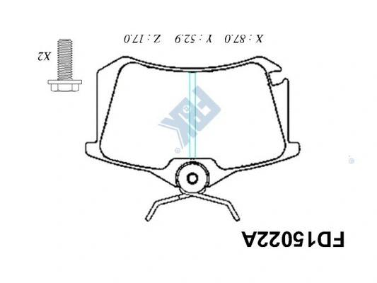 Kit de plaquettes de frein, frein à disque FBK FD15022A