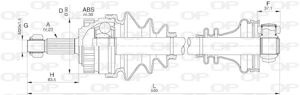 Arbre de transmission OPEN PARTS DRS6251.00