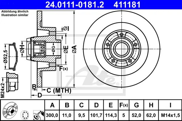 Disque de frein ATE-APAC 24.0111-0181.2