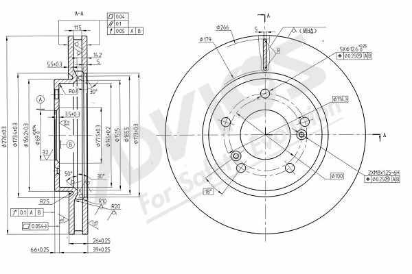 Disque de frein ADVICS-SEA D6F627