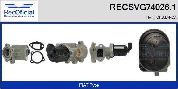 Vanne EGR RECOFICIAL RECSVG74026.1
