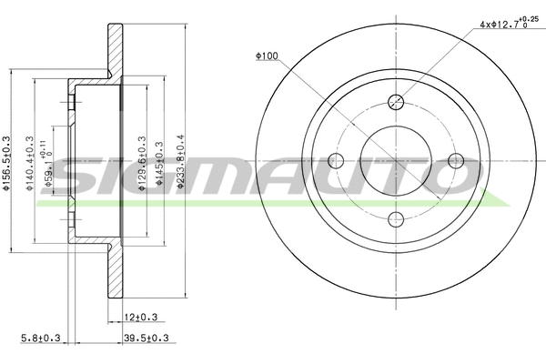 Disque de frein SIGMAUTO DBA442S