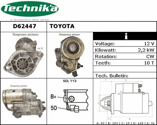 Démarreur Technika D62447