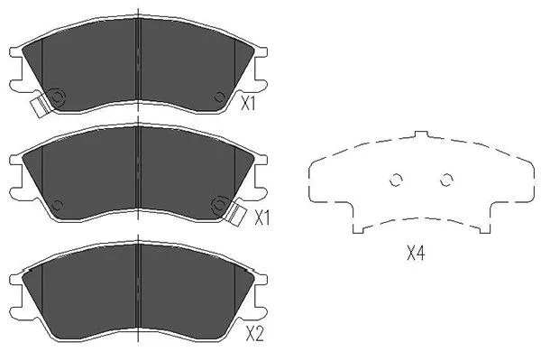 Kit de plaquettes de frein, frein à disque KAVO PARTS KBP-8012