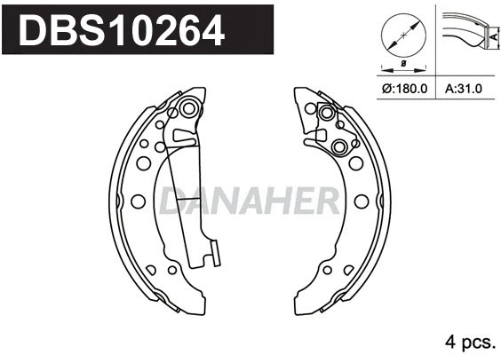 Jeu de mâchoires de frein DANAHER DBS10264