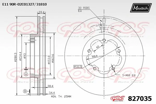 Disque de frein MAXTECH 827035