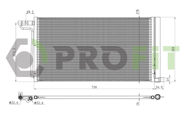 Condenseur, climatisation PROFIT 1770-0437