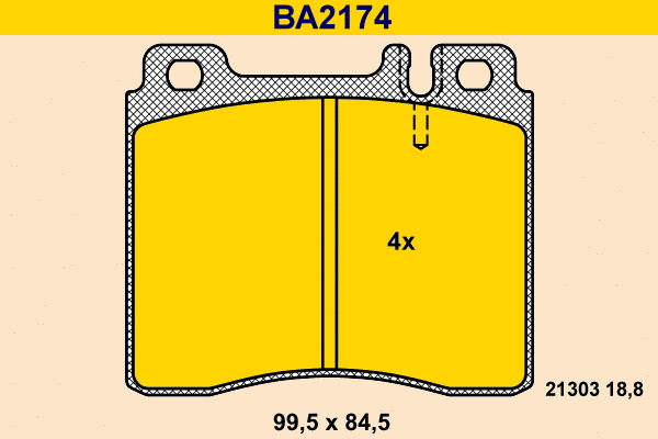 Kit de plaquettes de frein, frein à disque BARUM BA2174