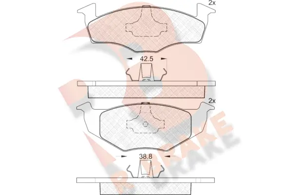 Kit de plaquettes de frein, frein à disque R BRAKE RB1130