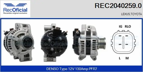 Alternateur RECOFICIAL REC2040259.0