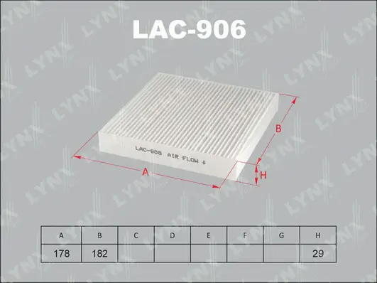 Filtre, air de l'habitacle LYNXAUTO LAC-906