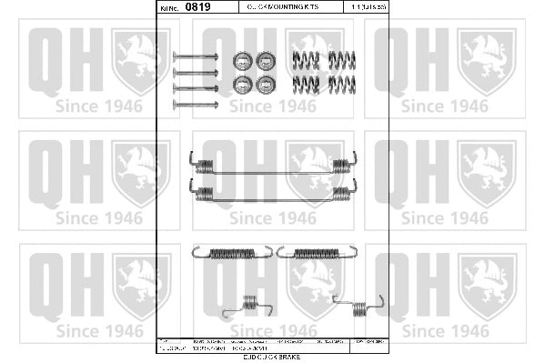 Kit d'accessoires, mâchoire de frein QUINTON HAZELL BFK456
