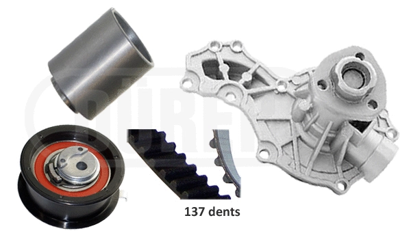 Pompe à eau + kit de courroie crantée DÜRER PA381132