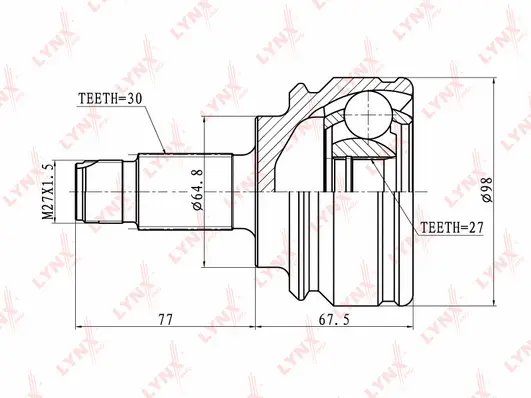 Jeu de joints, arbre de transmission LYNXAUTO CO-1400