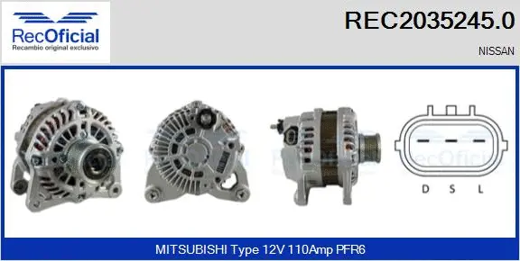 Alternateur RECOFICIAL REC2035245.0
