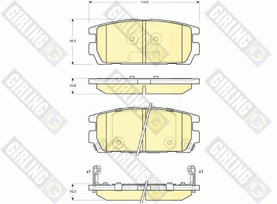 Kit de plaquettes de frein, frein à disque GIRLING 6132969