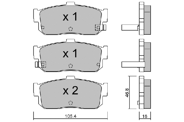 Kit de plaquettes de frein, frein à disque AISIN BPNI-2902