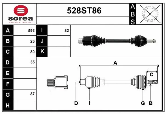 Arbre de transmission STARTCAR 528ST86