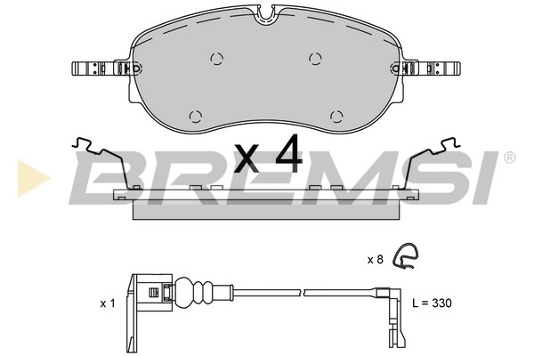 Kit de plaquettes de frein, frein à disque BREMSI BP3949