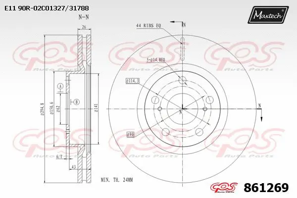 Disque de frein MAXTECH 861269