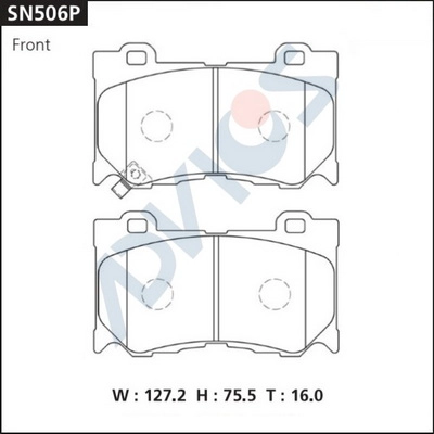 Kit de plaquettes de frein, frein à disque ADVICS SN506P