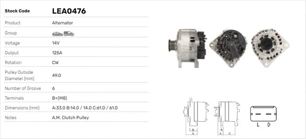Alternateur LUSA LEA0476