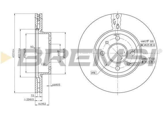 Disque de frein BREMSI CD6178V