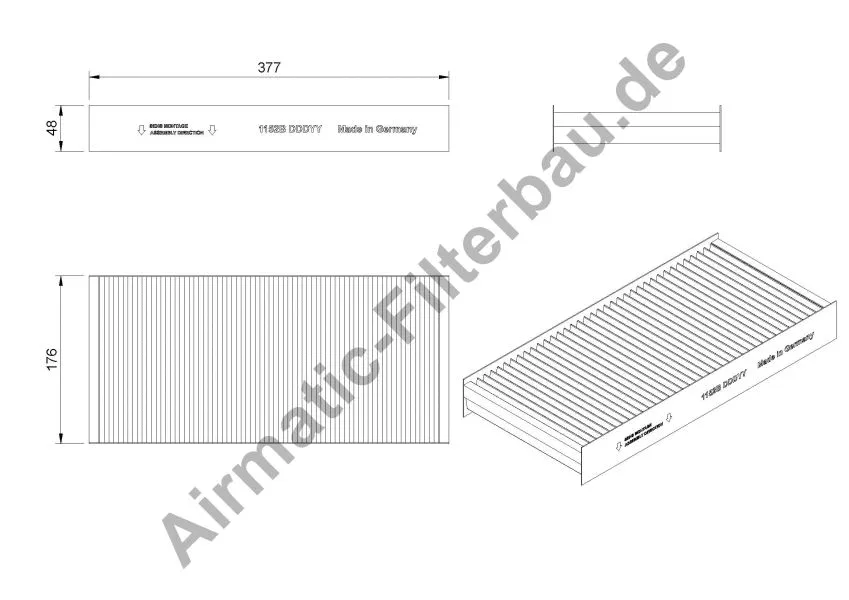 Filtre, air de l'habitacle AIRMATIC Filterbau IF1152B
