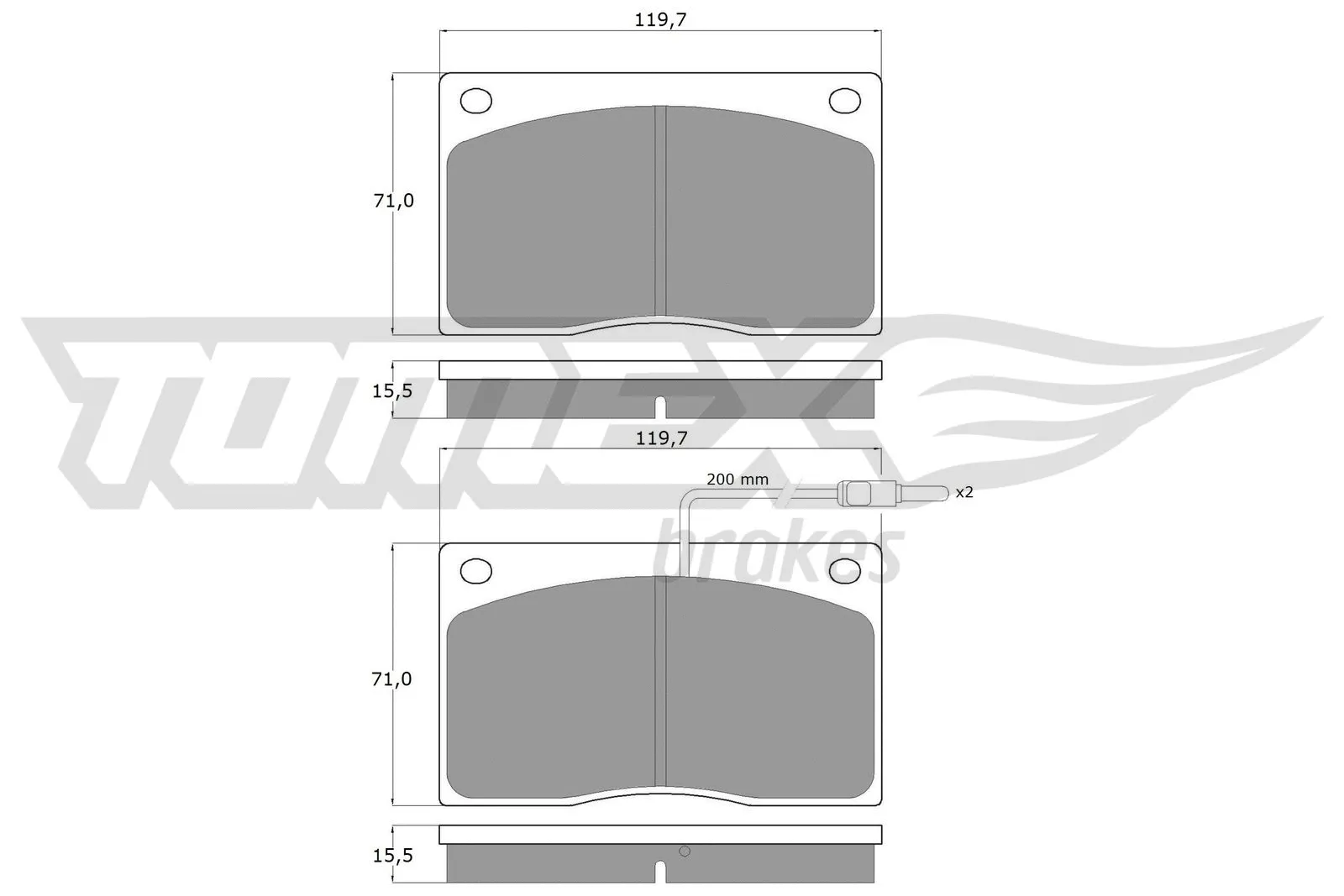 Kit de plaquettes de frein, frein à disque TOMEX Brakes TX 11-74