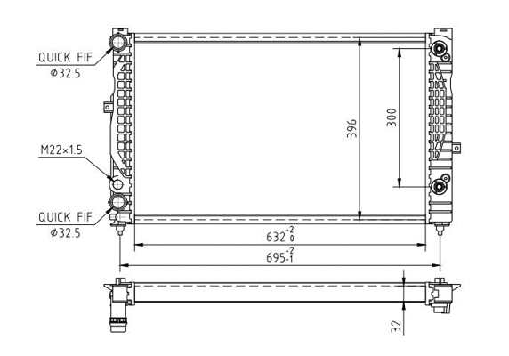 Radiateur, refroidissement du moteur HART 603 198