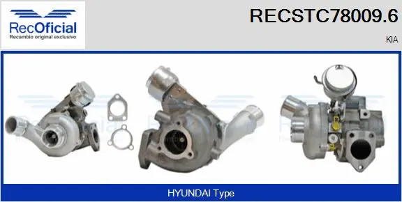 Turbocompresseur, suralimentation RECOFICIAL RECSTC78009.6