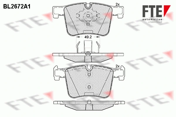 Kit de plaquettes de frein, frein à disque FTE 9010907