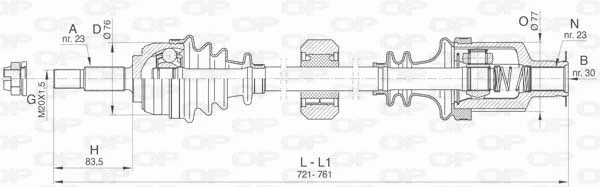 Arbre de transmission OPEN PARTS DRS6484.00